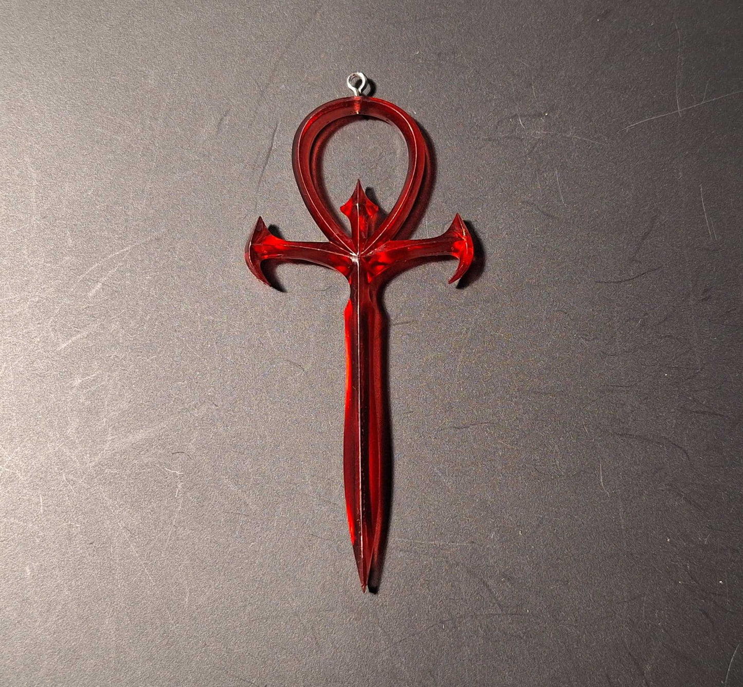 Vampire: The Masquerade Ankh Pendant - Blood Red Resin