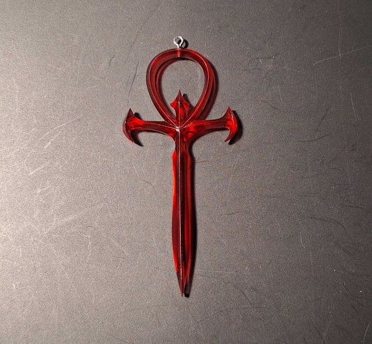 Vampire: The Masquerade Ankh Pendant - Blood Red Resin