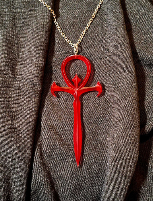 Vampire: The Masquerade Ankh Pendant - Blood Red Resin