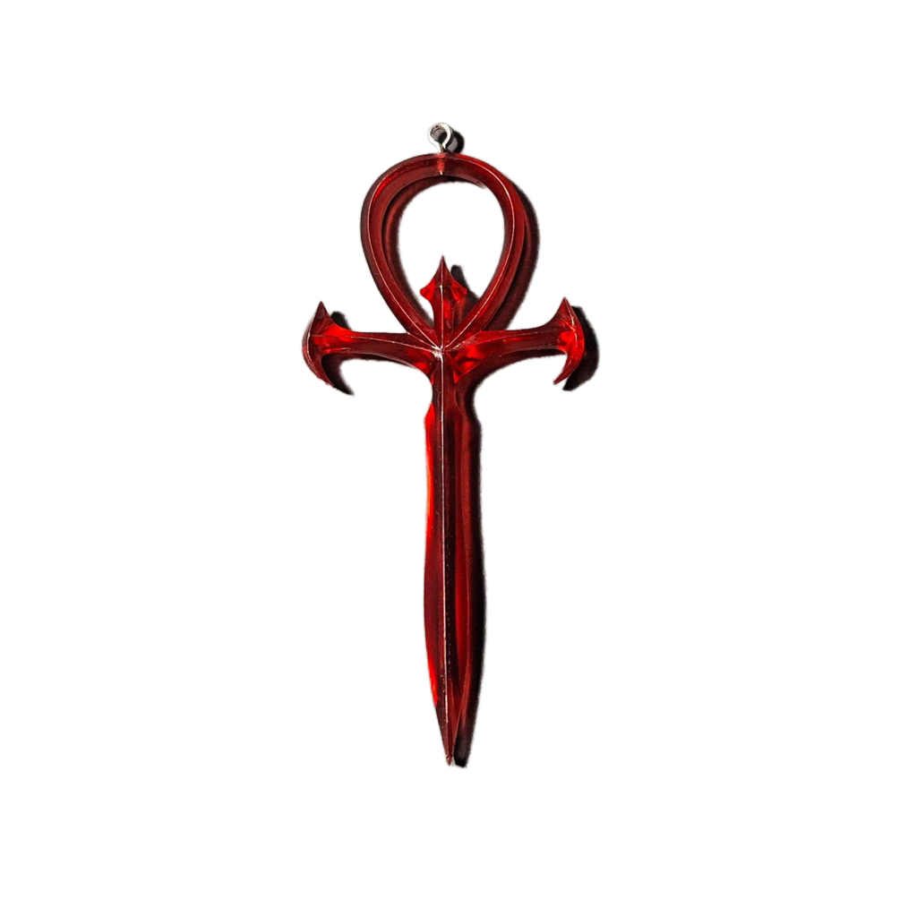 Vampire: The Masquerade Ankh Pendant - Blood Red Resin